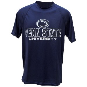 navy short sleeve t-shirt with Athletic Logo above Penn State University